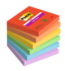 Blocco Post-it Super Sticky - 654-6SS-PLAY - 76 x 76 mm - colori Playful - 90 fogli - Post-it - conf. 6 pezzi
