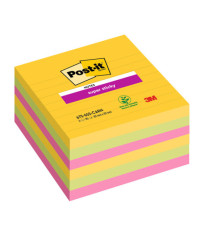 Blocco Post-it Super Sticky - 675-6SS-CARN - a righe - 101 x 101 mm - colori Carnival - 90 fogli - Post-it - conf. 6 pez Blocco Post-it Super Sticky - 675-6SS-CARN - a righe - 101 x 101 mm - colori Carnival - 90 fogli - Post-it - conf. 6 pez