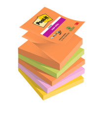 Blocco Post-it Super Sticky Z Notes - R330-5SS-BOOS - 76 x 76 mm - colori Boost - 90 fogli - Post-it - conf. 5 pezzi