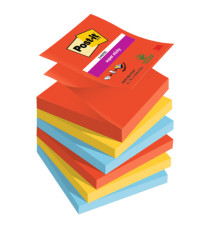 Blocco Post-it Super Sticky Z Notes - R330-6SS-PLAY - 76 x 76 mm - colori Playful - 90 fogli - Post-it - conf. 6 pezzi