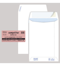 Busta a sacco Competitor FSC - strip adesivo - 16 x 23 cm - 80 gr - bianco - Pigna Envelopes - conf. 100 pezzi