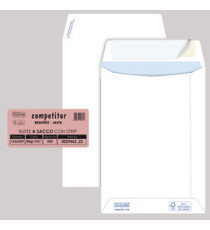 Busta a sacco Competitor FSC - strip adesivo - 16 x 23 cm - 80 gr - bianco - Pigna Envelopes - conf. 500 pezzi