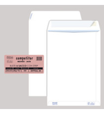 Busta a sacco Competitor FSC - strip adesivo - 25 x 35,3 cm - 80 gr - bianco - Pigna Envelopes - conf. 500 pezzi