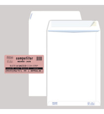 Busta a sacco Competitor FSC - strip adesivo - 25 x 35,3 cm - 80 gr - bianco - Pigna Envelopes - conf. 500 pezzi