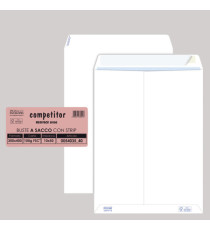 Busta a sacco Competitor FSC - strip adesivo - 30 x 40 cm - 80 gr - bianco - Pigna Envelopes - conf. 50 pezzi
