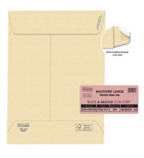 Busta a sacco Multi Strip Large - soffietti laterali - strip adesivo - 23 x 33 x 4 cm - 100 gr - carta riciclata FSC  -