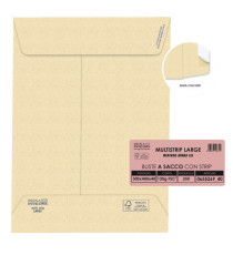 Busta a sacco Multi Strip Large - soffietti laterali - strip adesivo - 30 x 40 x 4 cm - 120 gr - carta riciclata FSC - a