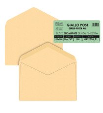 Busta Giallo Postale - gommata - 12 x 18 cm - 80 gr - carta riciclata FSC - giallo - Pigna Envelopes - conf. 500 pezzi