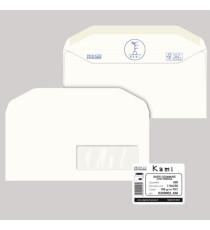 Busta Kami Gommata - con finestra - 11 x 23 cm - 100 gr - carta riciclata FSC - bianco - Pigna Envelopes - conf. 500 pez