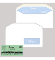 Busta Silver Matic Lux FSC - con finestra - gommata - 11 x 23 cm - 80 gr - bianco - Pigna Envelopes - conf. 500 pezzi