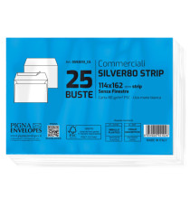 Busta Silver80 Strip FSC - internografata - senza finestra - 11,4 x 16,2 cm - 80 gr - bianco - Pigna Envelopes - conf. 2