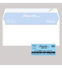 Busta Silver90 Strip FSC - senza finestra - internografata - 11 x 23 cm - 90 gr - bianco - Pigna Envelopes - conf. 500 p