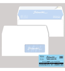 Busta Silver90 Strip Laser FSC - con finestra - internografata - 11 x 23 cm - 90 gr - bianco - Pigna Envelopes - conf. 5