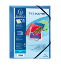 Cartella personalizzabile Kreacover - con elastico - PP - 24x32 cm - blu trasparente - Exacompta Cartella personalizzabile Kreacover - con elastico - PP - 24x32 cm - blu trasparente - Exacompta