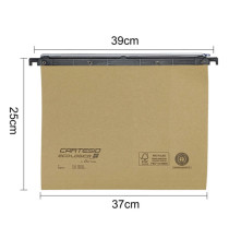 Cartella sospesa Cartesio Eco-logica - cassetto - 39 cm - fondo V - 37 x 25 cm - avana - Bertesi