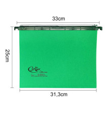 Cartella sospesa Joker - cassetto - interasse 33 cm - fondo V - 31,3 x 25 cm - verde - Bertesi