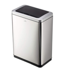 Cestino con sensore No TouchDuo - 2 x 20 L - 46,5 x 27 x 65 cm - acciao/PPL - argento metallizzato - Durable Cestino con sensore No TouchDuo - 2 x 20 L - 46,5 x 27 x 65 cm - acciao/PPL - argento metallizzato - Durable
