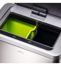 Cestino con sensore No TouchDuo - 2 x 20 L - 46,5 x 27 x 65 cm - acciao/PPL - argento metallizzato - Durable Cestino con sensore No TouchDuo - 2 x 20 L - 46,5 x 27 x 65 cm - acciao/PPL - argento metallizzato - Durable