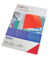 Copertine HiGloss per rilegatura - A4 - 250 gr - cartoncino lucido - rosso - GBC - conf. 100 pezzi Copertine HiGloss per rilegatura - A4 - 250 gr - cartoncino lucido - rosso - GBC - conf. 100 pezzi