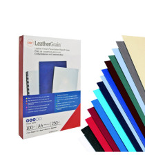 Copertine LeatherGrain per rilegatura - A4 - goffrate - blu - 250 gr - GBC - conf. 100 pezzi