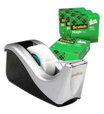 Dispenser C60 per nastri 1,9 cm - 4 rotoli Scotch Magic 810 1,9 cm x 33 m inclusi - nero/argento - Scotch Dispenser C60 per nastri 1,9 cm - 4 rotoli Scotch Magic 810 1,9 cm x 33 m inclusi - nero/argento - Scotch