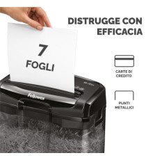 Distruggidocumenti M-7CM - a frammenti - nero - Fellowes Distruggidocumenti M-7CM - a frammenti - nero - Fellowes
