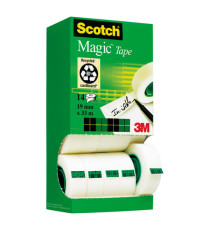 Nastro adesivo Magic 810 - permanente - 1,9 cm x 33 m - trasparente - Scotch - Multi Pack 12+2 rotoli Nastro adesivo Magic 810 - permanente - 1,9 cm x 33 m - trasparente - Scotch - Multi Pack 12+2 rotoli