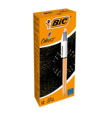Penna a sfera a scatto 4 colori Party - 1,0 mm - Bic - scatola 12 pezzi Penna a sfera a scatto 4 colori Party - 1,0 mm - Bic - scatola 12 pezzi