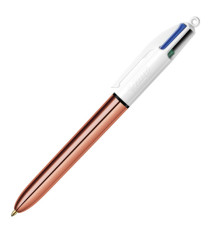 Penna a sfera a scatto 4 colori Rose - 1,0 mm - Bic - scatola 12 pezzi Penna a sfera a scatto 4 colori Rose - 1,0 mm - Bic - scatola 12 pezzi