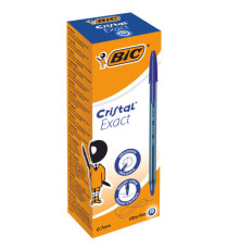 Penna a sfera con cappuccio Cristal Exact - punta 0,7 mm - blu - Bic - scatola 20 pezzi