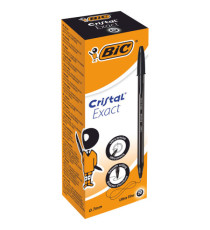 Penna a sfera con cappuccio Cristal Exact - punta 0,7 mm - nero - Bic - scatola 20 pezzi