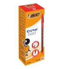 Penna a sfera con cappuccio Cristal Exact - punta 0,7 mm - rosso - Bic - scatola 20 pezzi