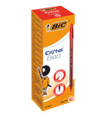 Penna a sfera con cappuccio Cristal Exact - punta 0,7 mm - rosso - Bic - scatola 20 pezzi