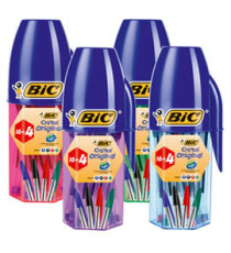 Penna a sfera Cristal - punta 1.0mm - colori assortiti - Bic - barattolo 20 pezzi