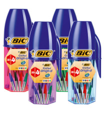 Penna a sfera Cristal - punta 1.0mm - colori assortiti - Bic - barattolo 20 pezzi