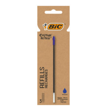 Refill sfera Cristal Re'New - punta 1 mm - blu - Bic - blister 3 pezzi