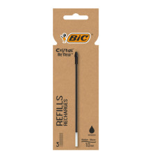 Refill sfera Cristal Re'New - punta 1 mm - nero - Bic - blister 3 pezzi