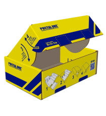 Scatola spedizioni Postal Box - M - 36 x 24 x 12 cm - giallo/blu - Blasetti