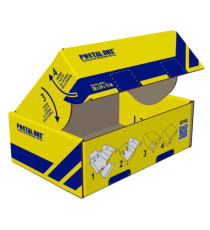 Scatola spedizioni Postal Box - M - 36 x 24 x 12 cm - giallo/blu - Blasetti Scatola spedizioni Postal Box - M - 36 x 24 x 12 cm - giallo/blu - Blasetti