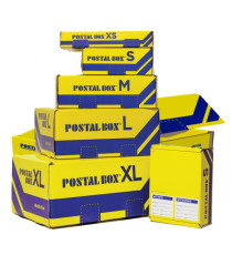 Scatola spedizioni Postal Box - XL - 48 x 30 x 21 cm - giallo/blu - Blasetti