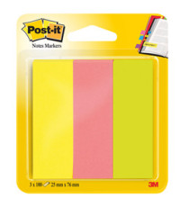 Segnapagina Post-it in carta - 671-3 - 25 x 76 mm - 3 colori Neon - Post-it - conf. 300 pezzi
