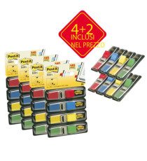 Segnapagina Post-it Index Mini - 683-6 - 4 colori classici - Value Pack 4+2 (blister da 140 segnapagina ciascuno) - Post