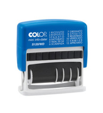 Timbro Mini Info Dater S120/WD Datario + Polinomio - 12 diciture 4 mm - autoinchiostrante - Colop Timbro Mini Info Dater S120/WD Datario + Polinomio - 12 diciture 4 mm - autoinchiostrante - Colop