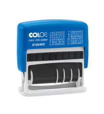 Timbro Mini Info Dater S120/WD Datario + Polinomio - 12 diciture 4 mm - autoinchiostrante - Colop Timbro Mini Info Dater S120/WD Datario + Polinomio - 12 diciture 4 mm - autoinchiostrante - Colop