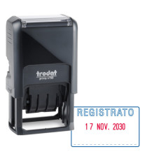 Timbro Printy 4750/L autoinchiostrante - DATA + REGISTRATO - 4,1 x 2,4 cm - 4 mm - bicolore - Trodat