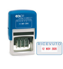 Timbro S260/L1 Datario + RICEVUTO - 4 mm - autoinchiostrante - bicolore - Colop Timbro S260/L1 Datario + RICEVUTO - 4 mm - autoinchiostrante - bicolore - Colop