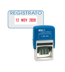 Timbro S260/L3 Datario + REGISTRATO - 4 mm - autoinchiostrante - bicolore - Colop