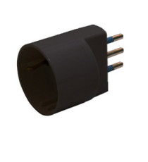 Adattatore semplice - spina 2P+T 16 A - presa schuko 16 A - nero - MKC