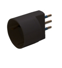 Adattatore semplice - spina 2P+T 16 A - presa schuko 16 A - nero - MKC