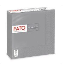 Tovagliolo - carta - 33 x 33 cm - 2 veli - grigio - Fato - conf. 50 pezzi Tovagliolo - carta - 33 x 33 cm - 2 veli - grigio - Fato - conf. 50 pezzi